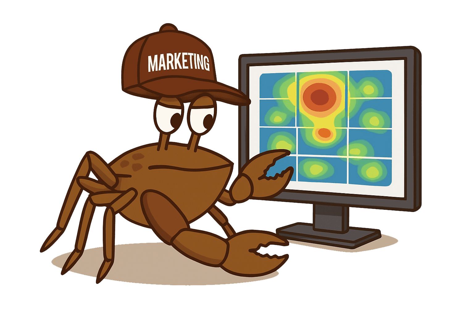 Crab reviewing a behavioral heatmap